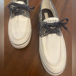 SPERRY Top Siders Boat Shoes Blue & White Size 8M